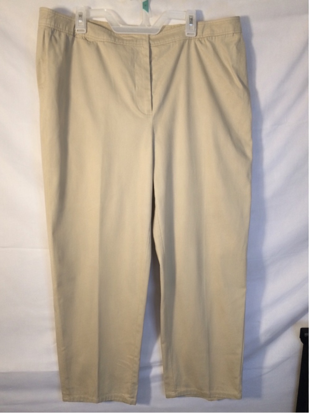 Statements tan Khakis Pants Womens Plus Size 20W 2X Stretch Zip Elastic Office